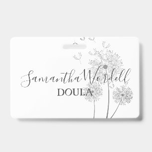 Birth Doula Midwife Illustrated Flowers Badge
