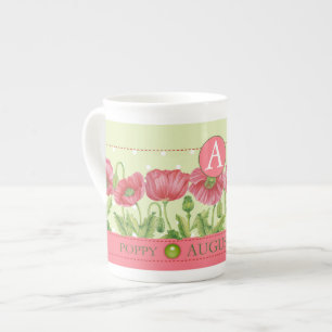 Birth Flower and Gem August Bone China Mug