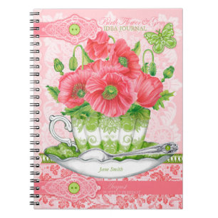 Birth Flower and Gem August Lace Notebook