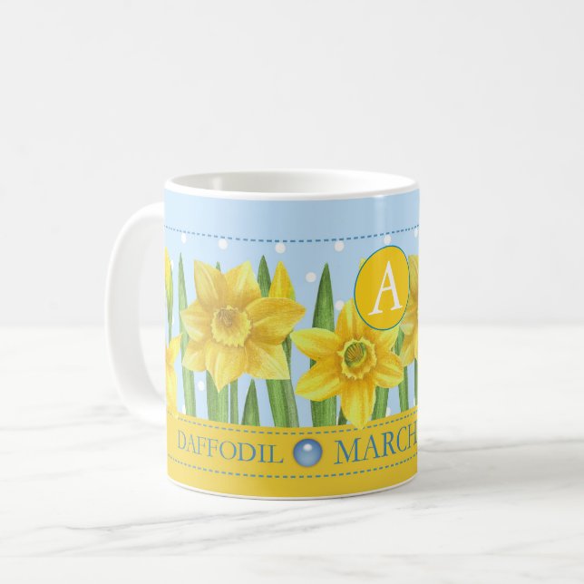 Birth Flower and Gem March Classic Mug (Front Left)