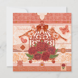 Birth Flower and Gem November Birdcage Card