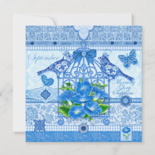 Birth Flower and Gem September Birdcage Card