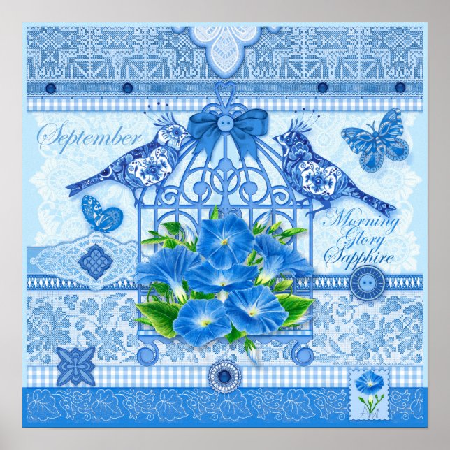 Birth Flower and Gem September Birdcage Poster (Front)