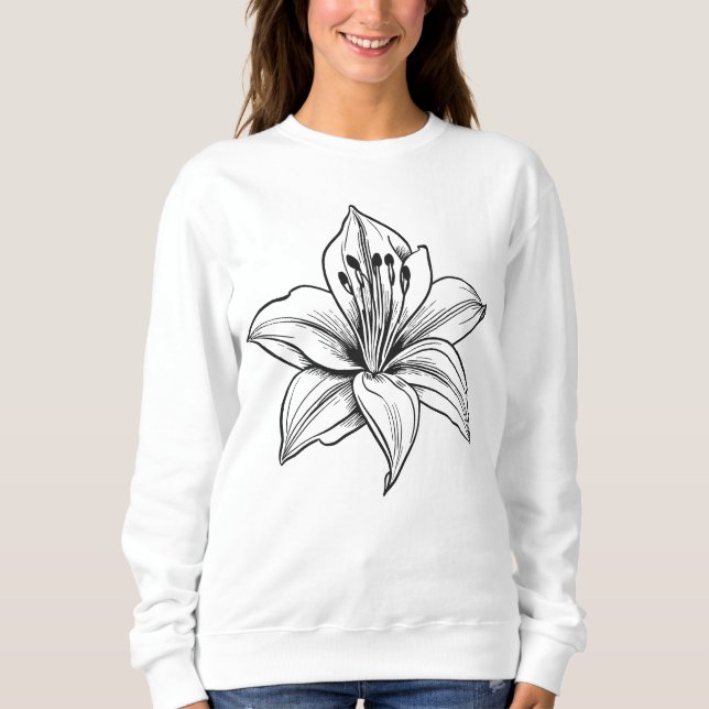 Birth Flower Botanical Design Sweatshirt (Front)