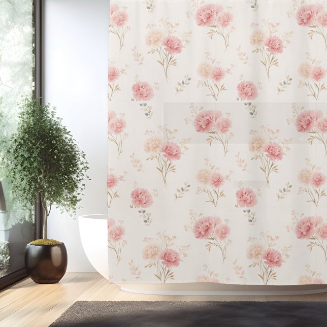 Birth Flower Jan Carnation Shower Curtain (Creator Uploaded)
