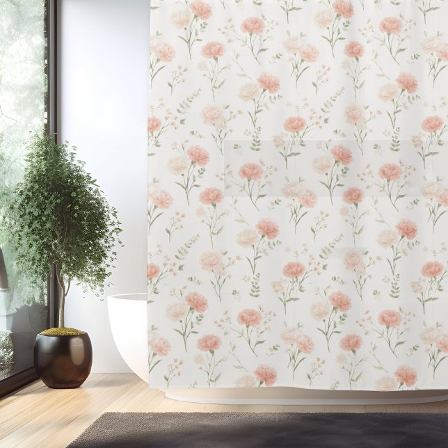 Birth Flower Jan Carnation Shower Curtain (Creator Uploaded)