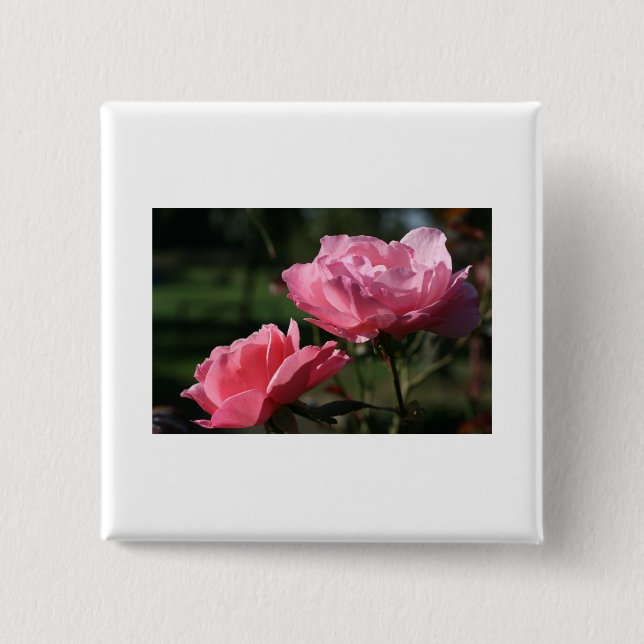 Birth Flower - JUNE - Rose 2 Inch Square Button (Front)
