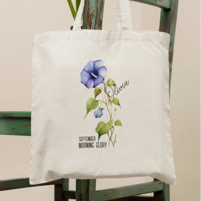 Birth Flower Month September Morning Glory Name  Tote Bag (Creator Uploaded)