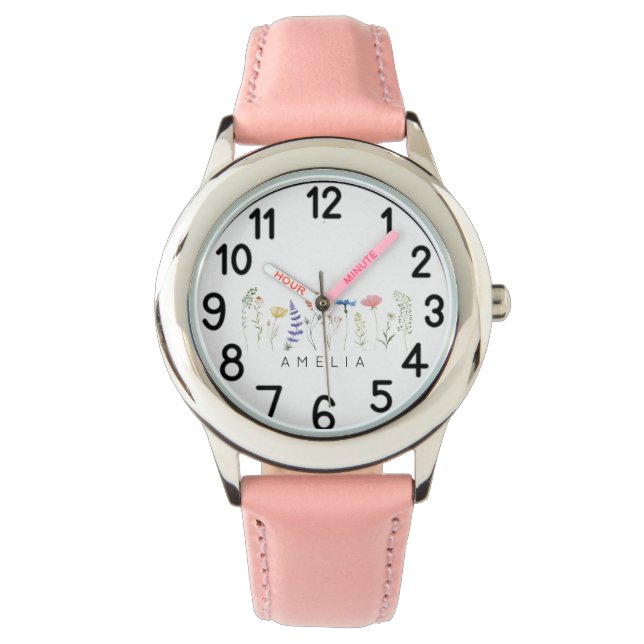 Birth Flower - Personalized Birth Flower Watch (Front)