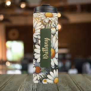 Birth Month Flower April Personalized 16 oz Thermal Tumbler