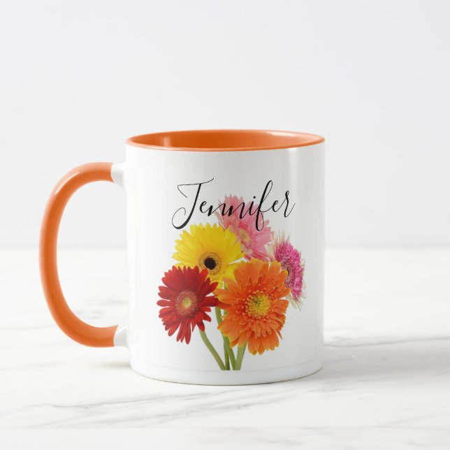 Birth month flower-April personalized mug (Left)
