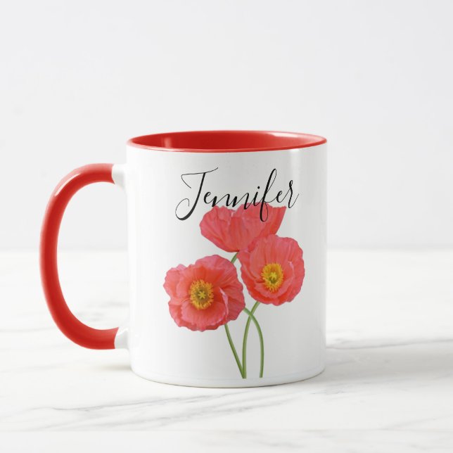 Birth month flower-August  personalized mug (Left)
