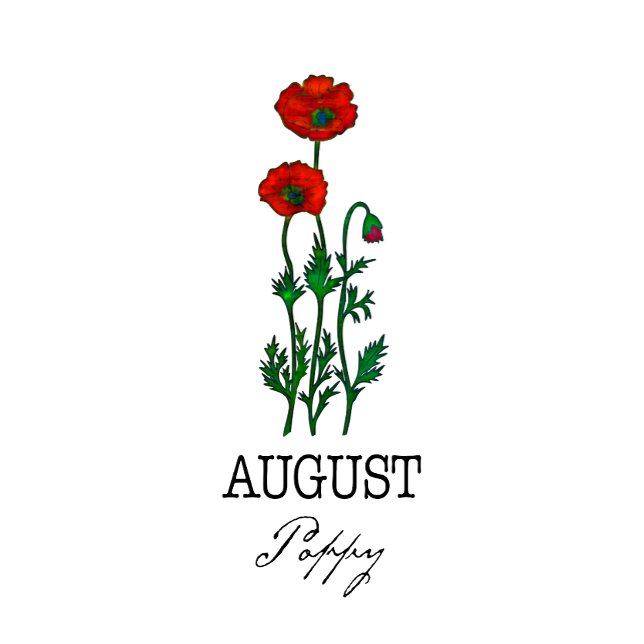 Birth Month Flower August Poppy T-Shirt (Creator Uploaded)