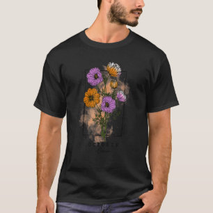 Birth Month Flower Born In October Cosmos Flowers  T-Shirt