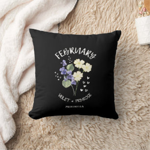 Birth Month Flower FEBRUARY Christian Throw Pillow