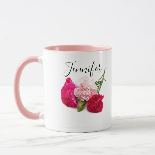 Birth month flower -January personalized Mug (Left)
