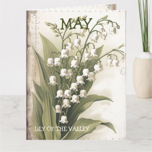 Birth Month Flower May Lily Birthday Card