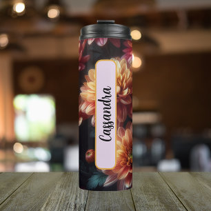 Birth Month Flower November Personalized 16 oz Thermal Tumbler