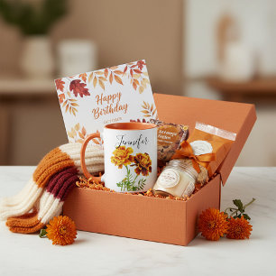 Birth month flower-October  personalized mug