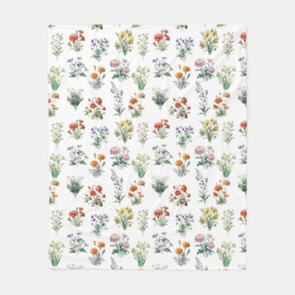 Birth Month Flowers Fleece Blanket