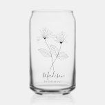 Birth Month Flowers June Honeysuckle Bridesmaid Can Glass<br><div class="desc">Celebrate your bridesmaids with our Modern Birth Month Flowers Floral Botanical Wildflowers Bridesmaid Gifts for her Can Glass – a unique blend of contemporary style and personalized charm. Adorned with birth flowers in a modern design, this versatile glass makes a thoughtful bridesmaid gift, wedding party favour, or birthday surprise for...</div>