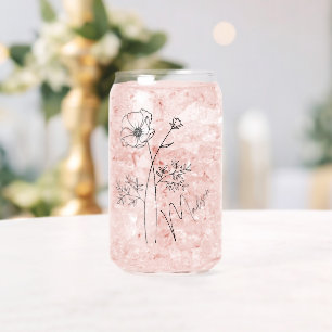 Birth Month Flowers October Cosmos Bridesmaid Can Glass