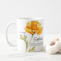  Birth Month October Flower Personalized