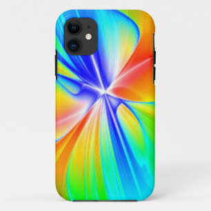 Birth of a Rainbow Multicolored Tie Dye Flower iPhone 11 Case