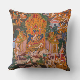 Birth of Buddha Throw Pillow