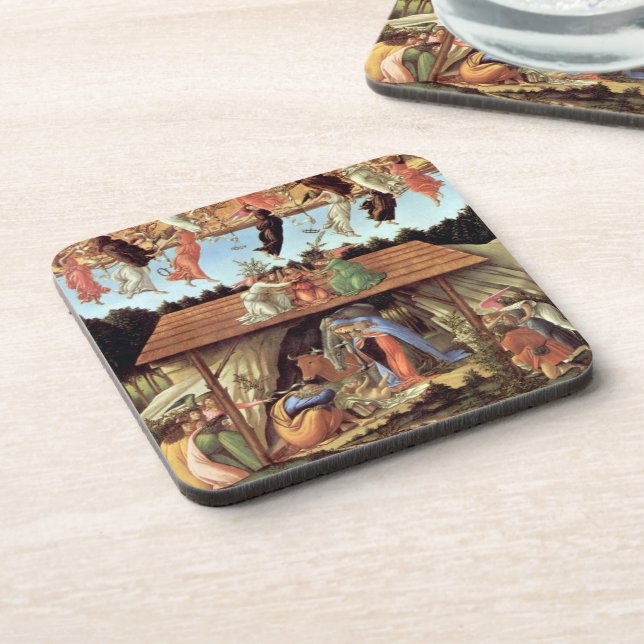 Birth of Christ, Mystical Nativity by Botticelli Coaster (Left Side)
