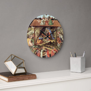 Birth of Christ, Mystical Nativity by Botticelli Large Clock