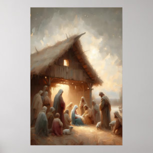Birth of Jesus Nativity Scene Jesus is Born Christ Poster