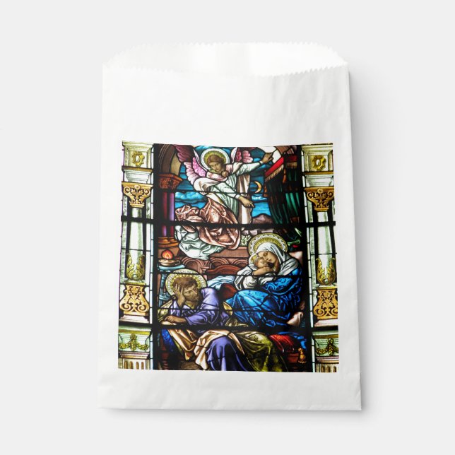 Birth of Jesus Stained Glass Window Favour Bag (Front)