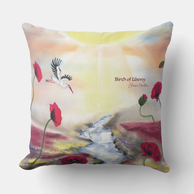 Birth of Liberty Throw Pillow (Front)