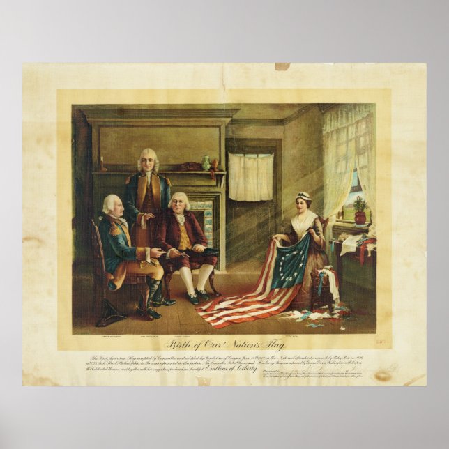 Birth of Our Nation's Flag by Thomas & Wylie Poster (Front)