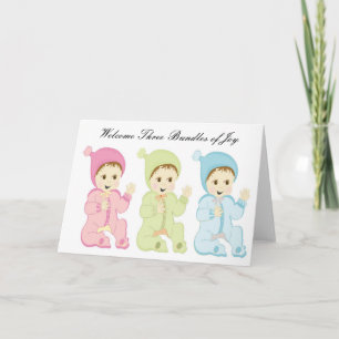 BIRTH OF TRIPLETS GREETING CARD