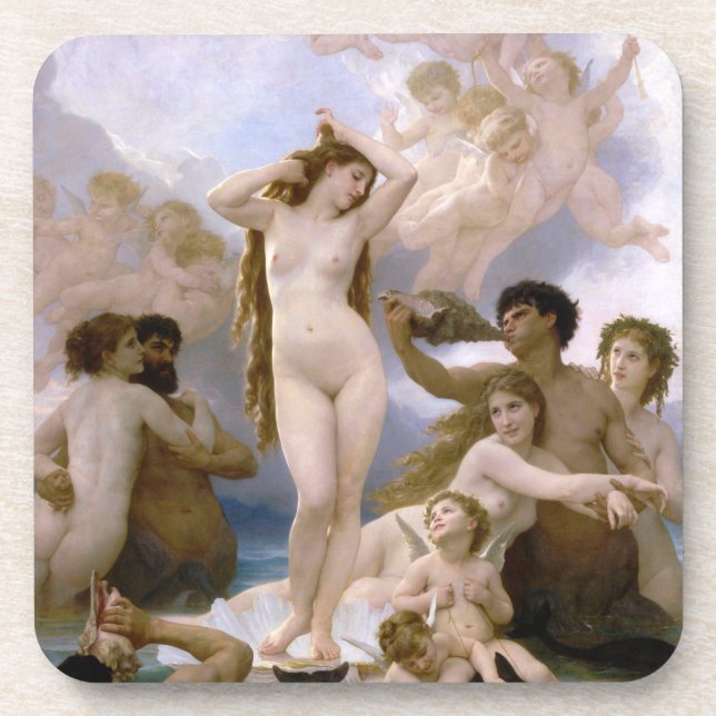 Birth of Venus by William-Adolphe Bouguereau Coaster (Front)