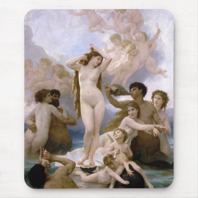 Birth of Venus by William-Adolphe Bouguereau Mouse Pad (Front)