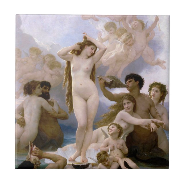 Birth of Venus by William-Adolphe Bouguereau Tile (Front)