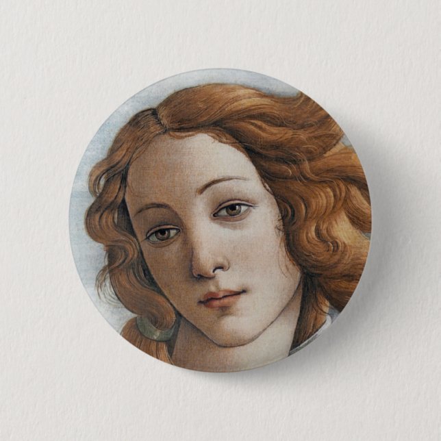 Birth of Venus close up head 2 Inch Round Button (Front)
