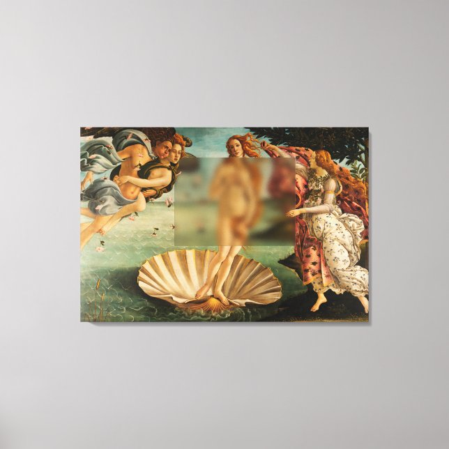 Birth Of Venus Funny Remake with Glass Canvas Print (Front)