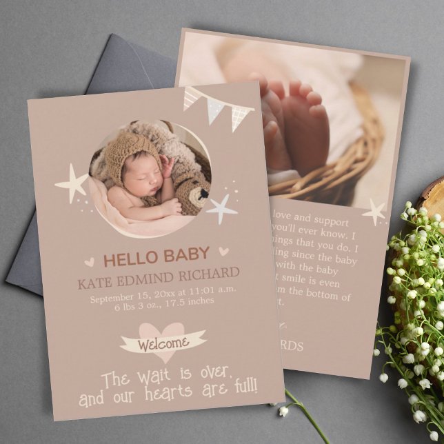 Birth Stat Baby Birth Announcement Photo Thank You (Creator Uploaded)