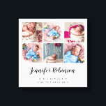 Birth Stat Photo Collage White Canvas Print<br><div class="desc">Birth stat announcement photo print,  perfect for the newborn bundle of joy.</div>