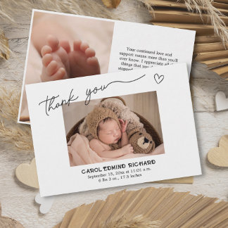 Birth Stats Announcement Baby Shower Photo