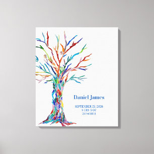 Birth Stats Family Tree Canvas Print