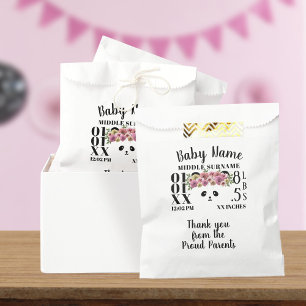 Birth Stats Panda Favour Bags