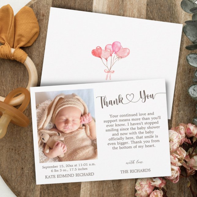 Birth Stats Photo New Baby Shower Announcement (Creator Uploaded)