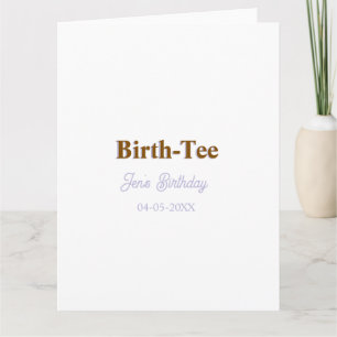 BIRTH TEE HAPPY BIRTHDAY NAME GOLDEN PURPLE MODERN CARD