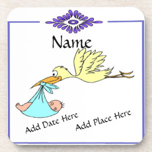 Birth Tile, Dutch Look, Personalize Coaster