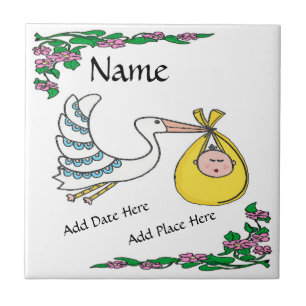 Birth Tile, Dutch Look, Personalize Tile